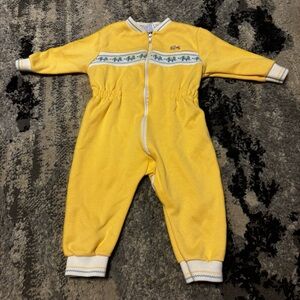Vintage Izod Lacoste  Yellow Baby  One Piece Size 6/9 Mo